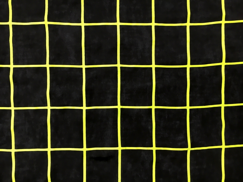 Silk Charmeuse Panel with Neon Puff Paint Grid0