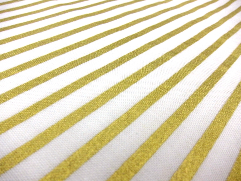 Cotton Printed Metallic Stripe 0