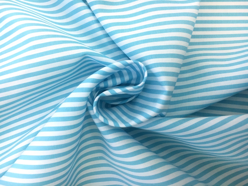 Pima Cotton Shirting Stripe in Cyan1
