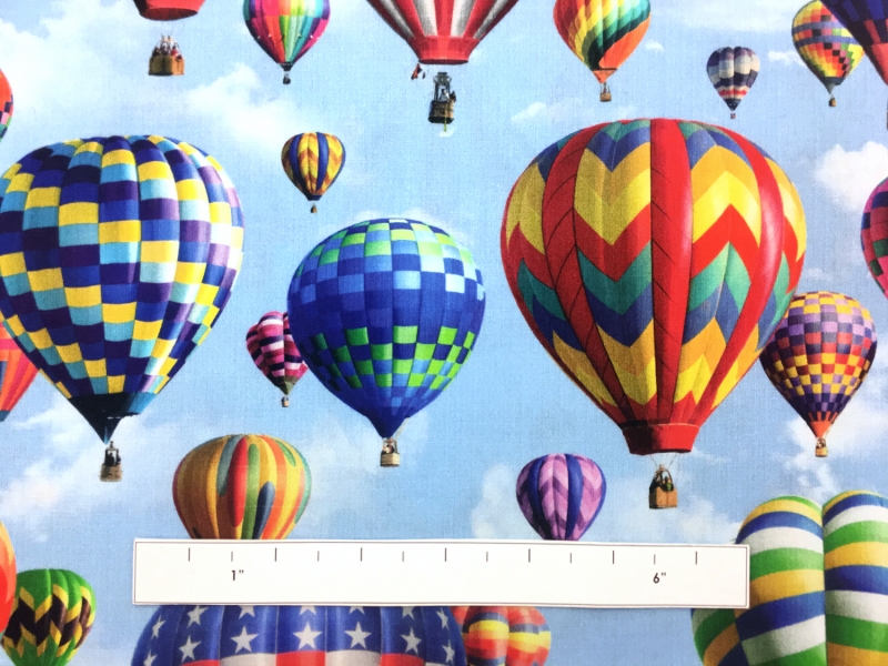 Hot Air Balloons Printed Cotton1