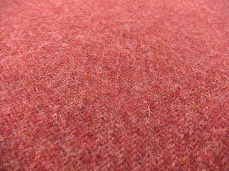 Wool Harris Tweed in Brick Red2