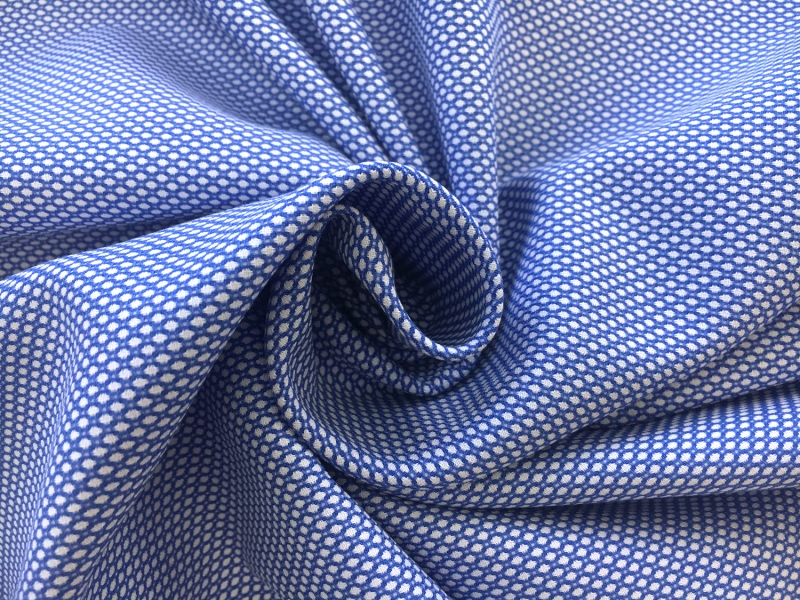 Italian Cotton Birdseye Dobby Shirting in Blue | B&J Fabrics