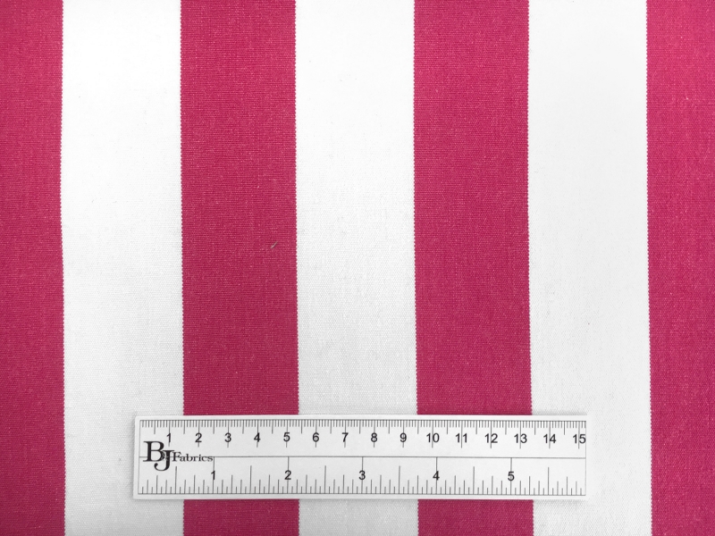 Cotton Upholstery 1.5" Stripe In Fuchsia And White3