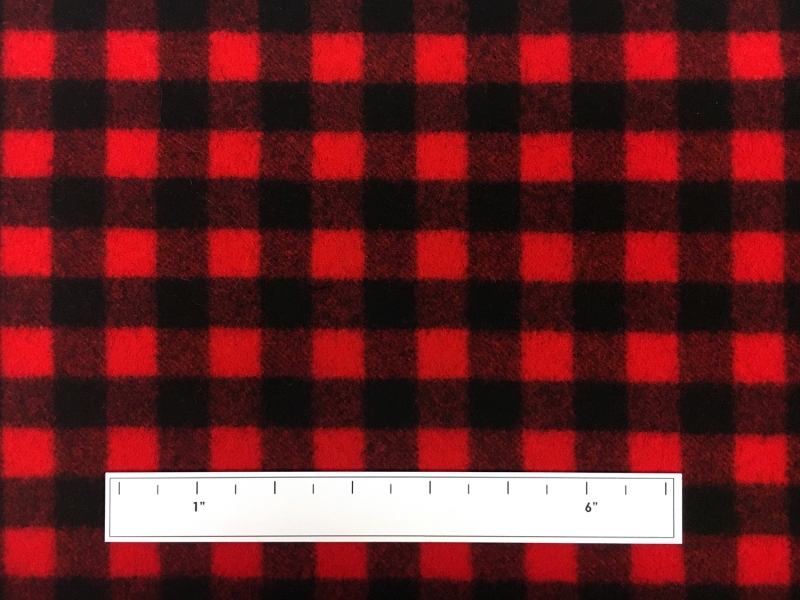 Italian Virgin Wool Doubleface Plaid Coating in Red and Black1