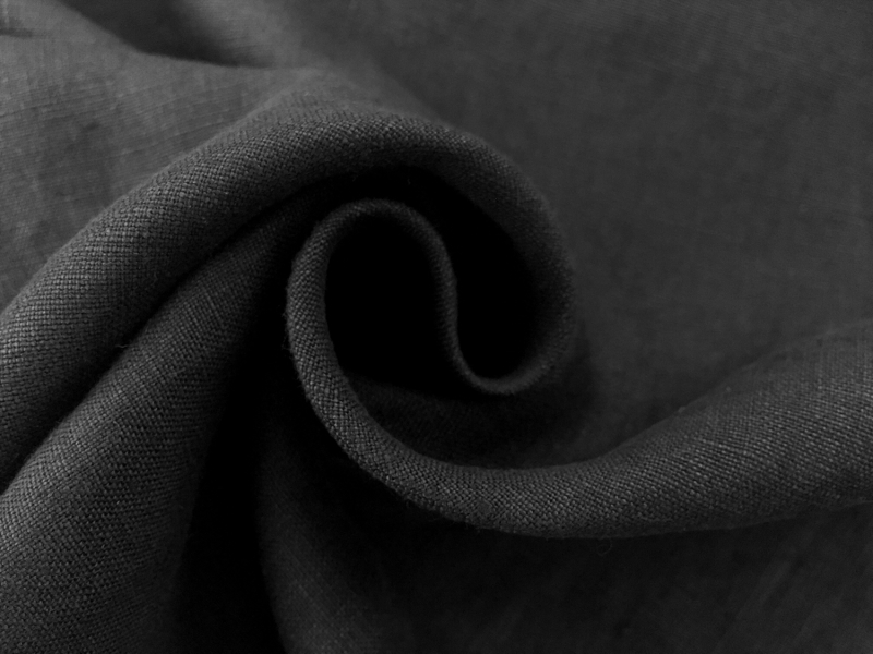Stone Washed Linen In Black2