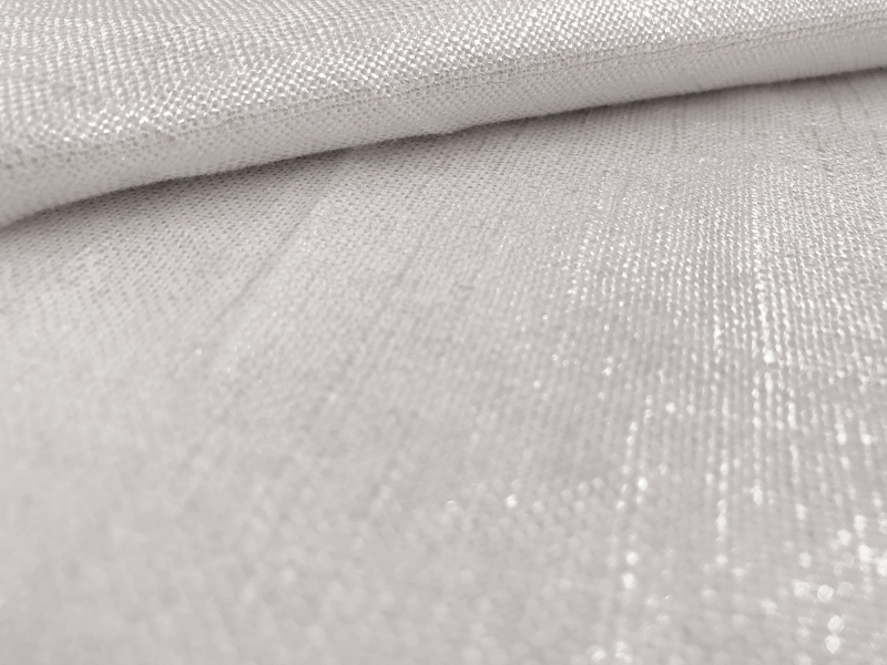 Metallic Linen Cotton Blend in Sterling Silver | B&J Fabrics