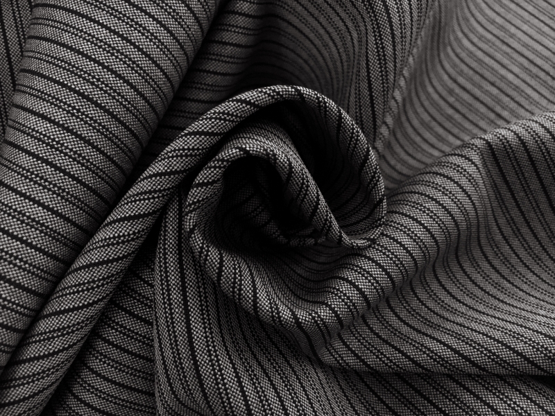 Italian Virgin Wool Tasmania Super 120s Morning Stripe in Grey1