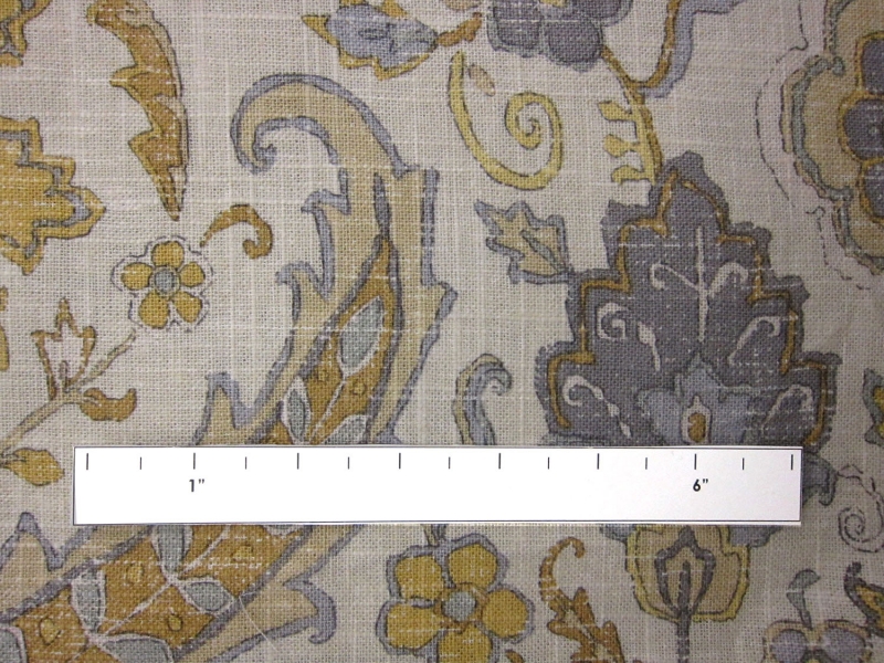 Linen Blend Upholstery Turkish Paisley Print 1