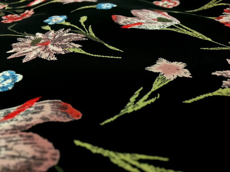 Polyester Crepe De Chine With Floral Print2