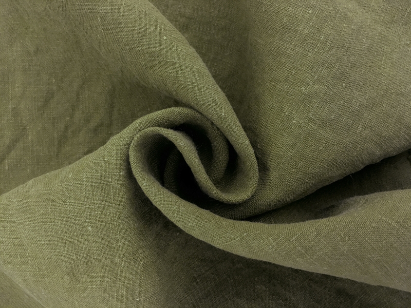 Stone Washed Linen in Moss1