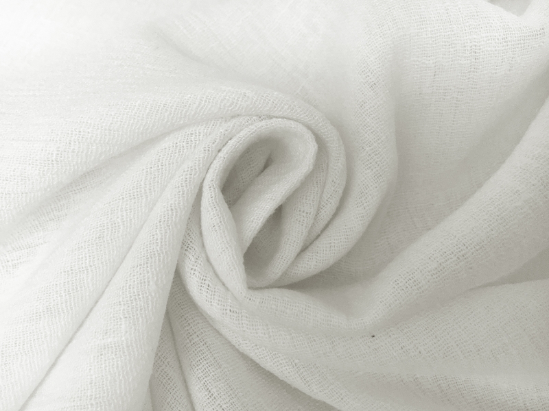 Linen Rayon Crinkle Gauze in White1