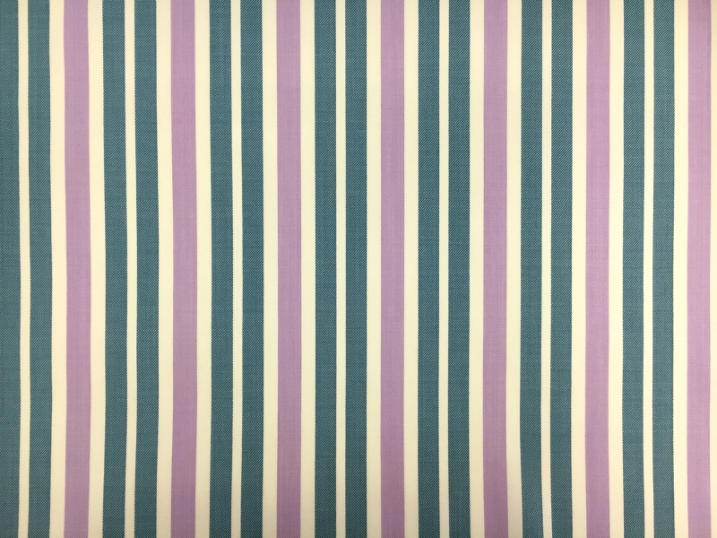 Wool Lycra Suiting Stripe in Teal and Lilac0