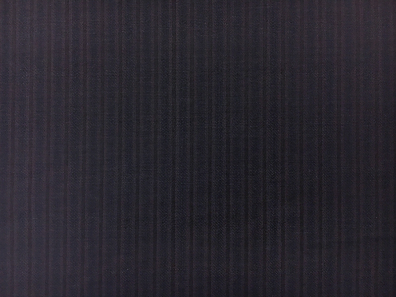Italian Wool 140s Striped Suiting in Navy1