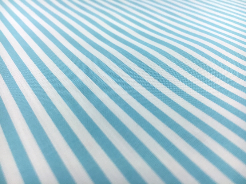 Pima Cotton Shirting Stripe in Cyan2