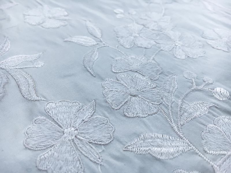 Silk Taffeta with an Embroidered Scallop and Floral Degradé3