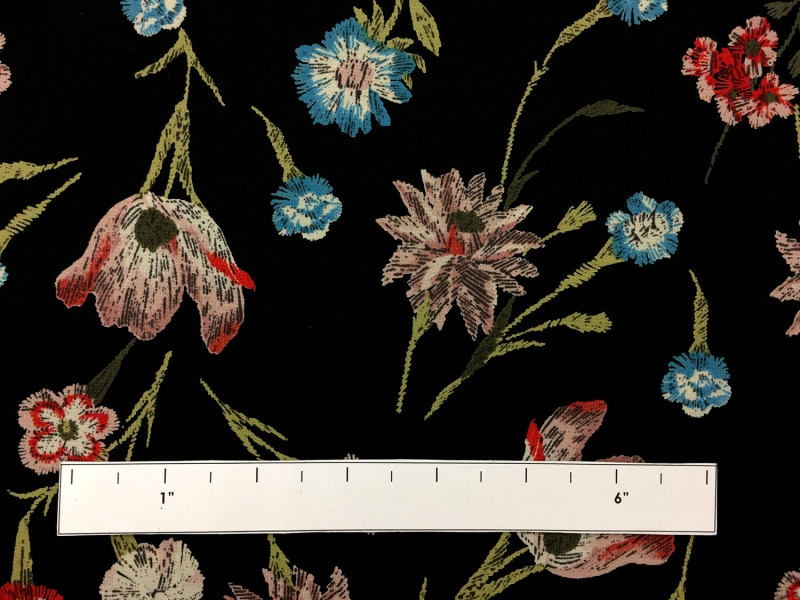 Polyester Crepe De Chine With Floral Print1