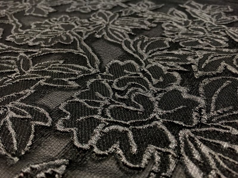 Alberta Ferretti Florals on Metallic Silk Marquisette Panel2