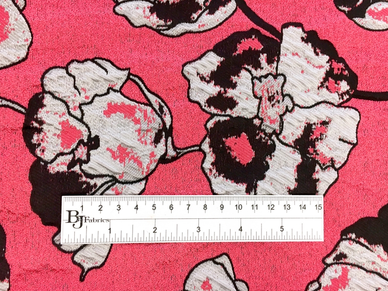 Silk Blend Jacquard Brocade with Florals1