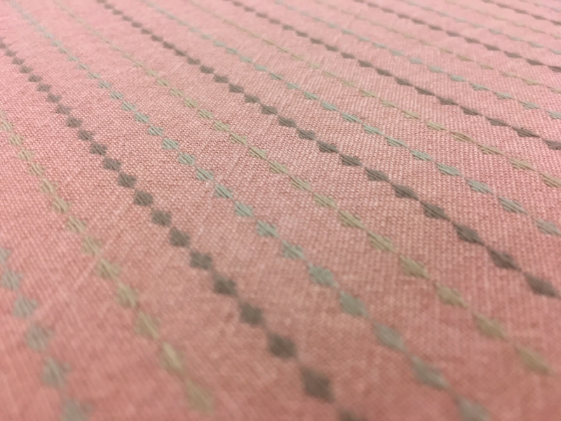Japanese Cotton Woven Stripe Novelty in Salmon Pink2