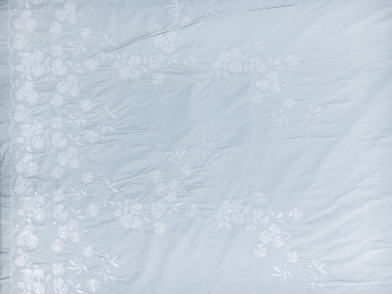Silk Taffeta with an Embroidered Scallop and Floral Degradé0