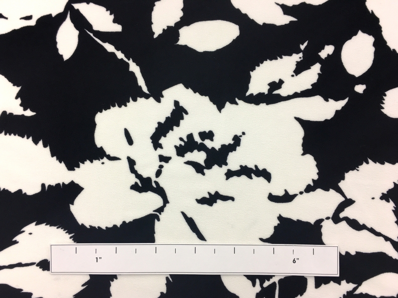 Light Scuba With Black And White Floral  Print1