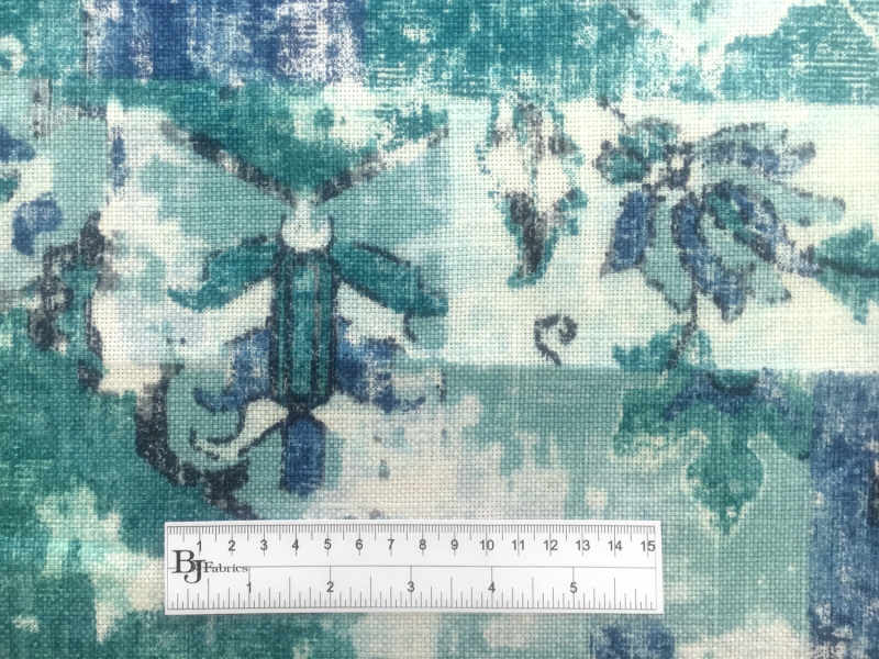 Cotton Linen Upholstery Tile Degrade Print3