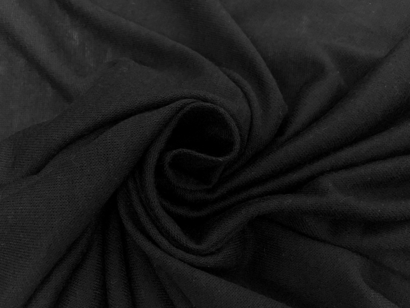 Italian Rayon Angora Blend Jersey in Black1