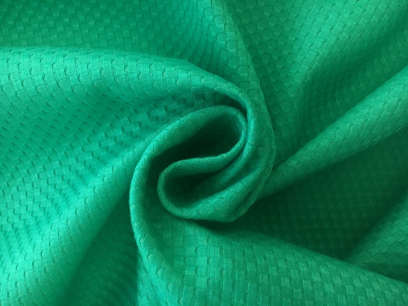 Cotton Stretch Pique in Jade Green1