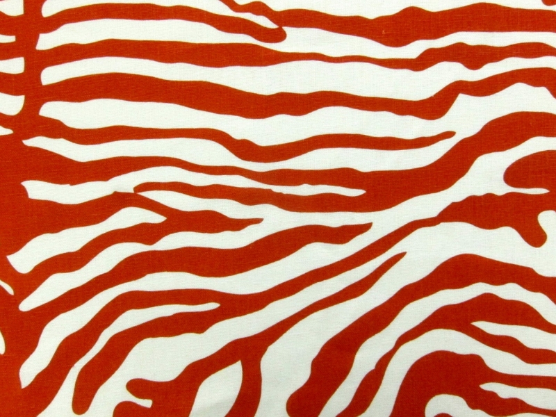 Linen Upholstery Zebra Print in Cinnamon0