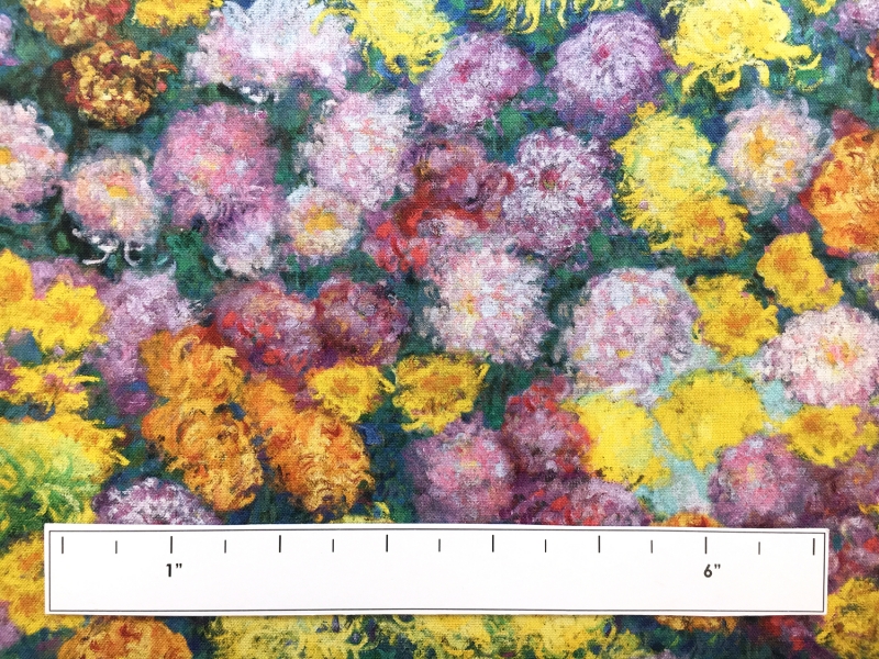 Monets Garden Cotton Broadcloth Digital Print3