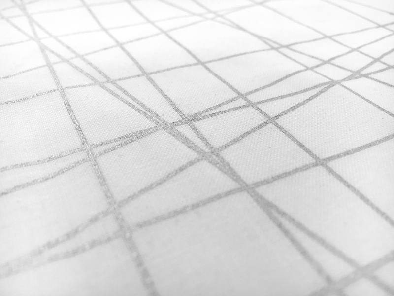 Cotton Broadcloth Metallic Grid Print in White2