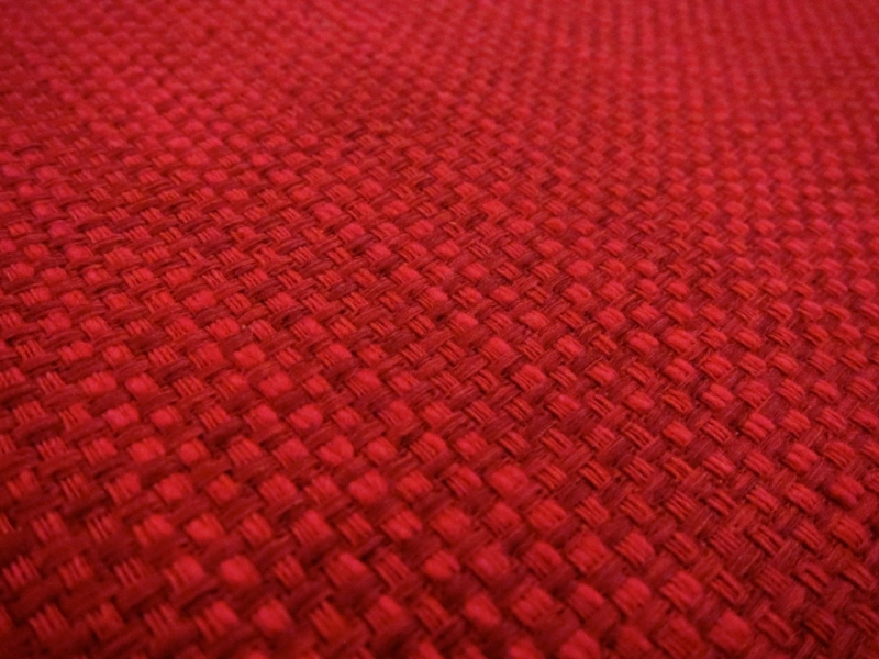 Cotton Blend Basketweave Upholstery in Rose Red2