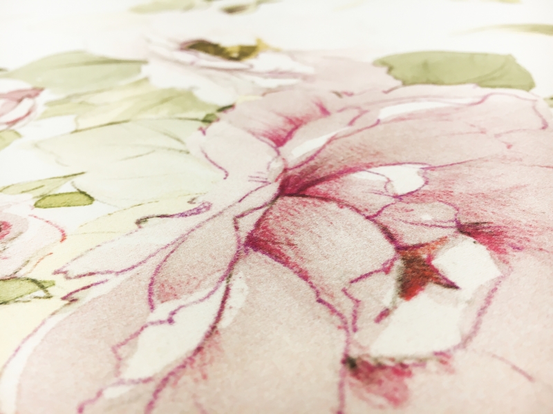 Printed Silk and Cotton Satin with Flowers2