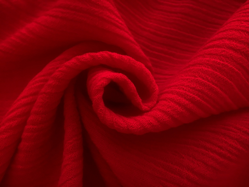 Italian Wool Crinkle in Red1