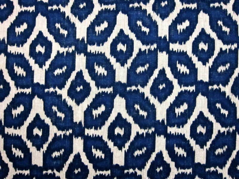 Linen Upholstery Ikat Print0