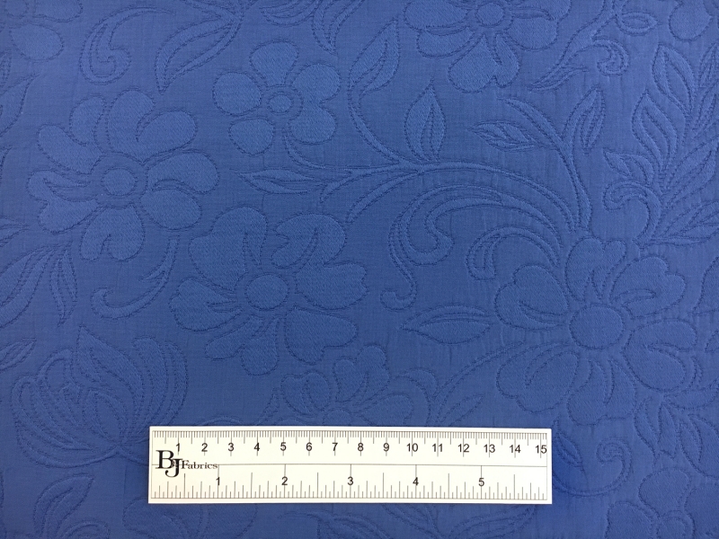 Italian Cotton Blend Floral Brocade in Periwinkle3