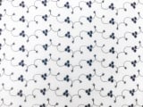 Cotton Eyelet with Embroidered Flowers in Navy0