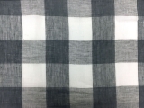Linen Mesh Plaid in Charcoal and Ivory0