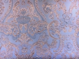 Silk Blend Metallic Cloqué Brocade with Rococo Floral Patterns0