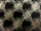 Silk Lurex Panne Velvet with Abstract Motif in Black and Gold0