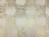 Silk Lurex Panne Velvet with Abstract Motif in White and Gold0