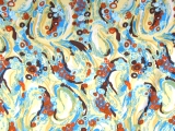 Printed Silk Charmeuse with Swirls and Small Flowers0