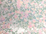 Pigment Printed Silk Satin with Impressionist Roses0